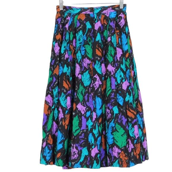 Distinction Rayon Multicolor Pleated Skirt Womens 10 - Picture 1 of 4